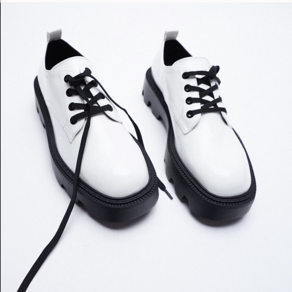 Zara low heeled platform shoes